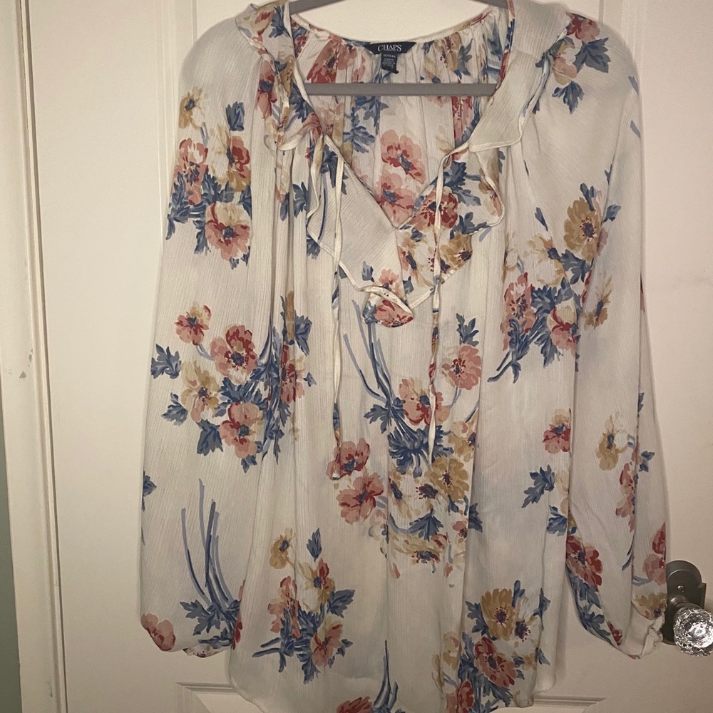 Chaps Floral Blouse